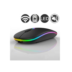 RGB - Mouse Inalámbrico Recargable LED USB DPI01600 Blanco