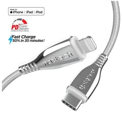 NAZTECH - Cable de titanio - usb-c to lightning - 18mt- iphone - silver