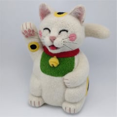 PANDA LANUDO - Gato de la Suerte 15cm - Escultura Adorno Manekineko