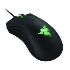 RAZER - Mouse Deathadder Essential green light - Negro