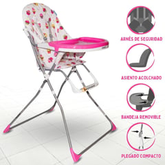 INFANTI - Silla De Comer Para Bebé «NEW CANDY» PINK