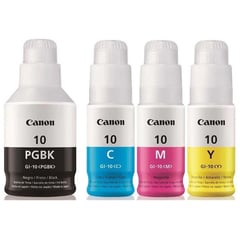 CANON - COMBO PACK x 4 TINTAS GI-10 (BK, CYAN, MAGENTA, YELLOW)