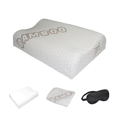 GENERICO - ALMOHADA VISCOELASTICA MEMORY FOAM / DOS FUNDAS + 1 ANTIFAZ RELAX