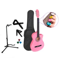 VOZZEX - PACK DE GUITARRA ACUSTICA NYLON ROSADA