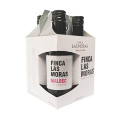 LAS MORAS - Vino tinto Malbec 187ml pack x4