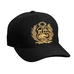 TODO GORROS PERU - Gorra Perú negra con escudo dorado -