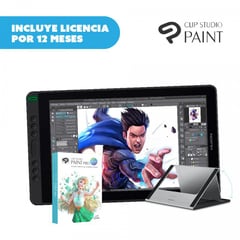 HUION - Tableta Grafica Kamvas 13 Con Clip Studio paint Pro de 1 año
