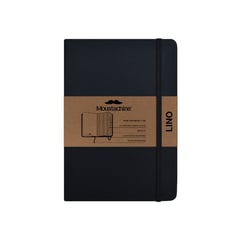 MOUSTACHINE - Libreta Classic Lino Negro Mediano A5