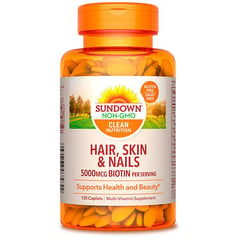 Hair, skin & nails biotina y colageno Sundown 120 tabletas