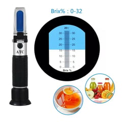 OEM - Refractómetro ATC 0-32 Brix Azúcar Miel Mermelada Jarabe