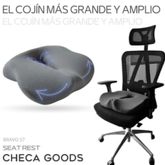 CHECAGOODS - Cojín Antihemorroides Ergonómico Anatómico CHECA GOODS S7 Gris Oscuro