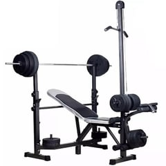 SPORT FITNESS - Mini gimnasio banca para pecho con predicador + polea W505