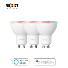 NEXXT SOLUTIONS - Dicroico LED inteligente Wi-Fi Multicolor Pack de 03 Und - Nexxt