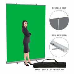 GENERICO - FONDO CHROMA KEY VERDE BASE RETRACTIL