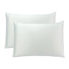 NIENNA HOME - ESTÁNDAR Pack De Fundas De Seda Para Almohada Color Perla