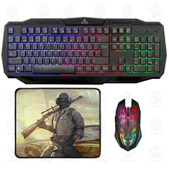 ENKORE - Kit Gamer Invictus Teclado Mouse Pad