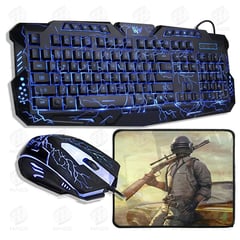 GN - Kit Gamer Teclado Mouse Pad Luces Led