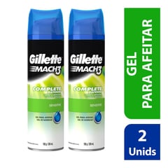 GILLETTE - Mach3 Sensitive Gel 400 ml Pack x2 unidades