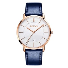 OLEVS - RELOJ HOMBRE AZUL CUERO L5869