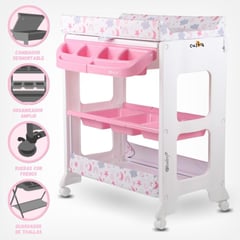 EBABY - Bañera Cambiador 3 pisos para Bebé "NATIEL" Pink
