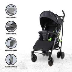 BABYGO - Coche Bastón Deportivo para Bebé «NITRO» Black