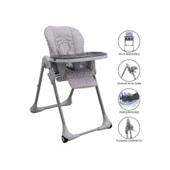 INFANTI - Silla de Comer Graduable para Bebé «APPETITO PATTERN» Gray