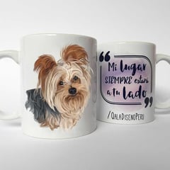 QALA DISEÑO - Taza 11 oz. - Perro Yorkshire Terrier -Yorkie