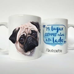 QALA DISEÑO - Taza 11 oz. - Perro Pug