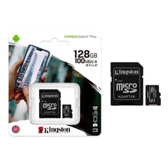 KINGSTON - Memoria Micro Sd 128 Gb clase 10 Plus + adaptador