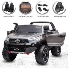 TOYOTA - Carro a Batería para Niños 4 x 4 "HILUX" GRAY