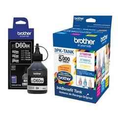 BROTHER - Pack De 4 Tintas Btd60bk + Pack 3 Color 3pk-Tank