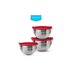 FINEZZA - Set de bowls fz-1006bw-r de 6 piezas – acerado/rojo