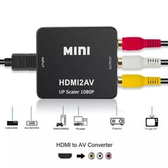 Convertidor Adaptador HDMI a AV RCA 1080p Full HD Video Negro