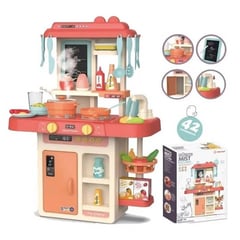 JP SOPORTECOM - Juguete Set de Cocina para Niñas Armable Rosado