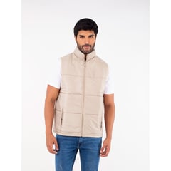 JUSTO - CHALECO PUFFER BEIGE - ACOLCHADO