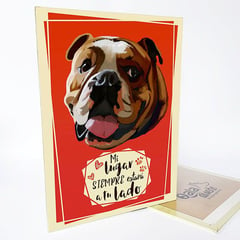 QALA DISEÑO - Cuadro Decorativo - - Perro Bulldog Inglés - 30x225 cms