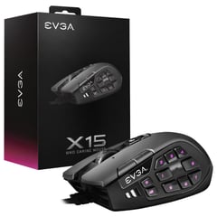 EVGA - Mouse Gamer X15 MMO 8K Wired 16K DPI Ergonómico - 904-W1-15BK-K3