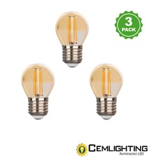 CEMLIGHTING - Pack 3 und foco led vintage ámbar transparente 4w luz cálida