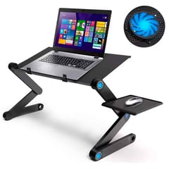 VARIOS - Mesa Portátil Multifuncional para Laptop 2 venti., Articulable, Negro