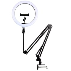 GENERICO - Lampara con Brazo para Escritorio Aro De Luz Led 30cm y Porta Celular