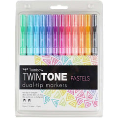 TOMBOW - Marcadores doble punta Twintones - Set Pastel 12und