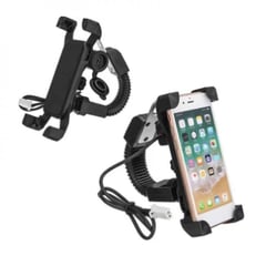 GENERICO - Holder para celular de moto con entrada usb para carga conecta con fusible