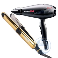 BABYLISS PRO - Combo Babyliss Alisadora Optima 3000 BNTG3000TPE y Secador Black Star.