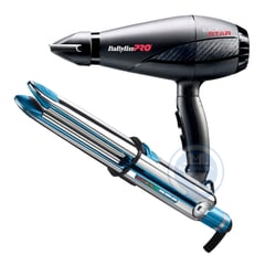 BABYLISS PRO - Combo Babyliss Alisadora Optima 3100 BNT3100TPE y Secador Black Star.