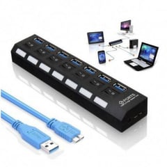 RAMKO - Hub usb 3.0 de 7 puertos 5gbps switches independientes