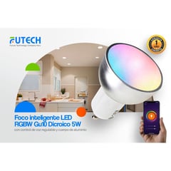 GENERICO - FOCO LED DICROICO SMART WIFI RGBW GU10 FUTECH 5W