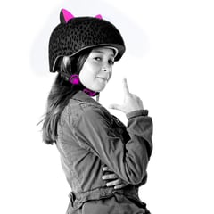 RASKULLZ - Casco de bicicleta - Kitty Leopard Black - Cert Talla M