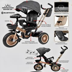 BABY - Triciclo para Niños Asiento Giratorio New Golden B