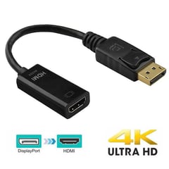 GENERICO - Adaptador convertidor display port dp a hdmi 4k ultra hd dp a hdmi