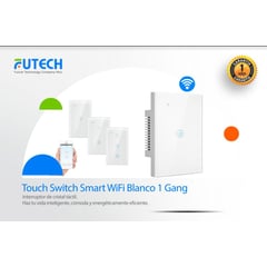 GENERICO - INTERRUPTOR TÁCTIL SMART WIFI BLANCO 1 BOTON FUTECH